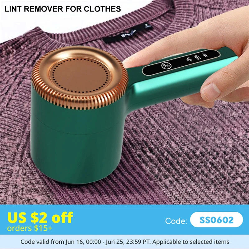 Efficient Rechargeable Lint Remover for Clothes - Electric Hair Ball Trimmer and Fuzz Shaver for Sweaters and Fabrics